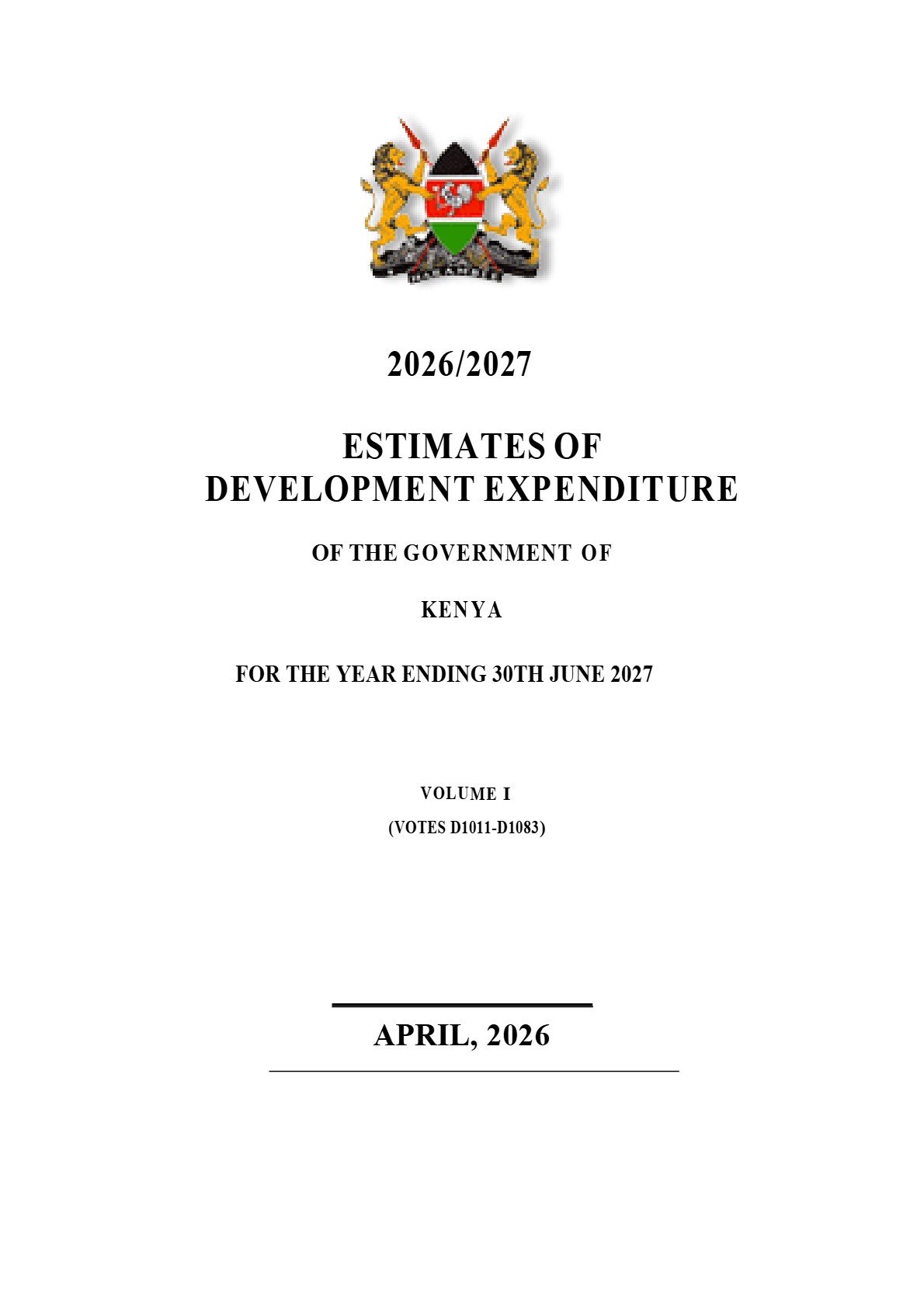 FY 2026-27  Development Budget Volume 1 (1011-1083)